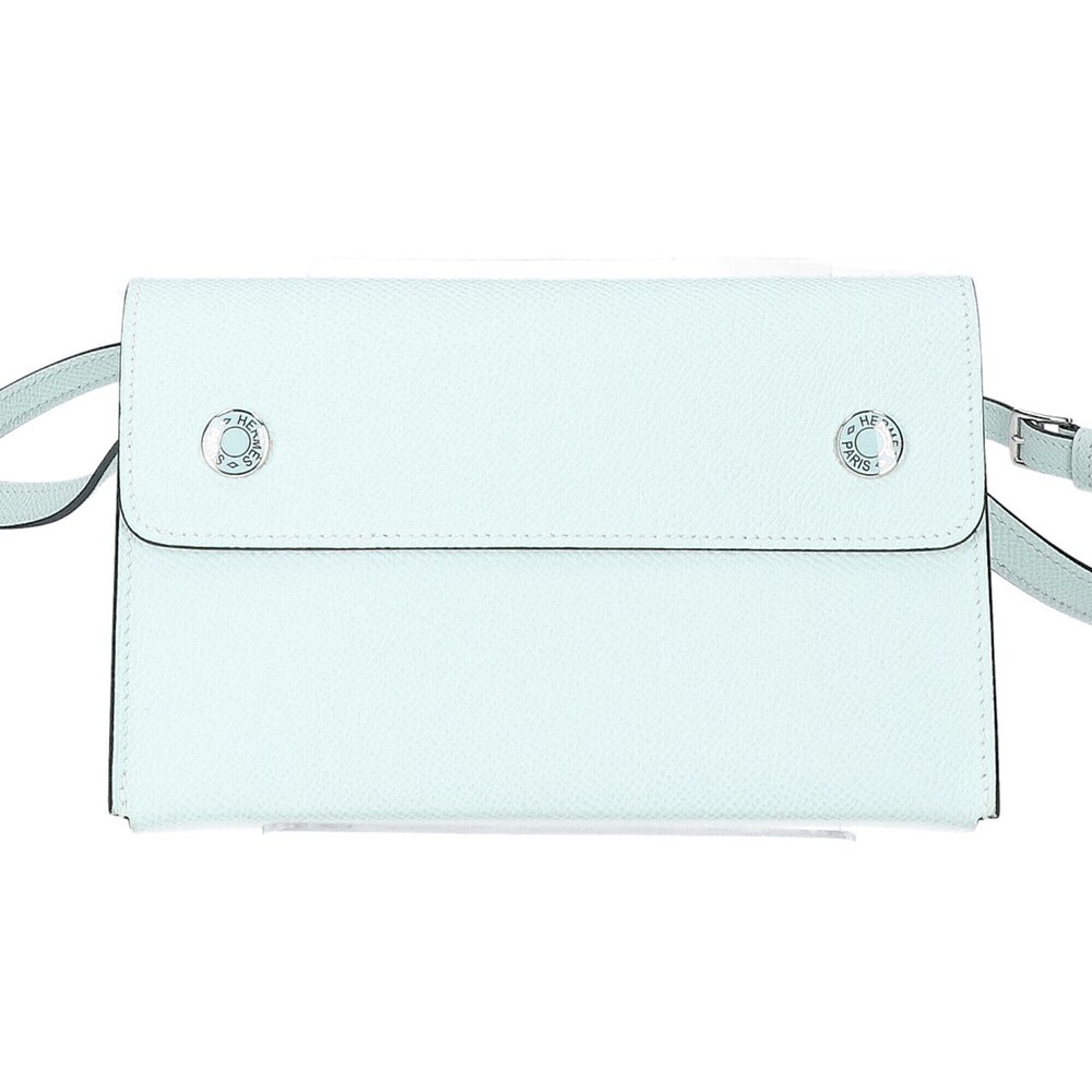 HERMES K stamp Nap to Go shoulder bag, Vert Peppermint, silver hardware, wome...
